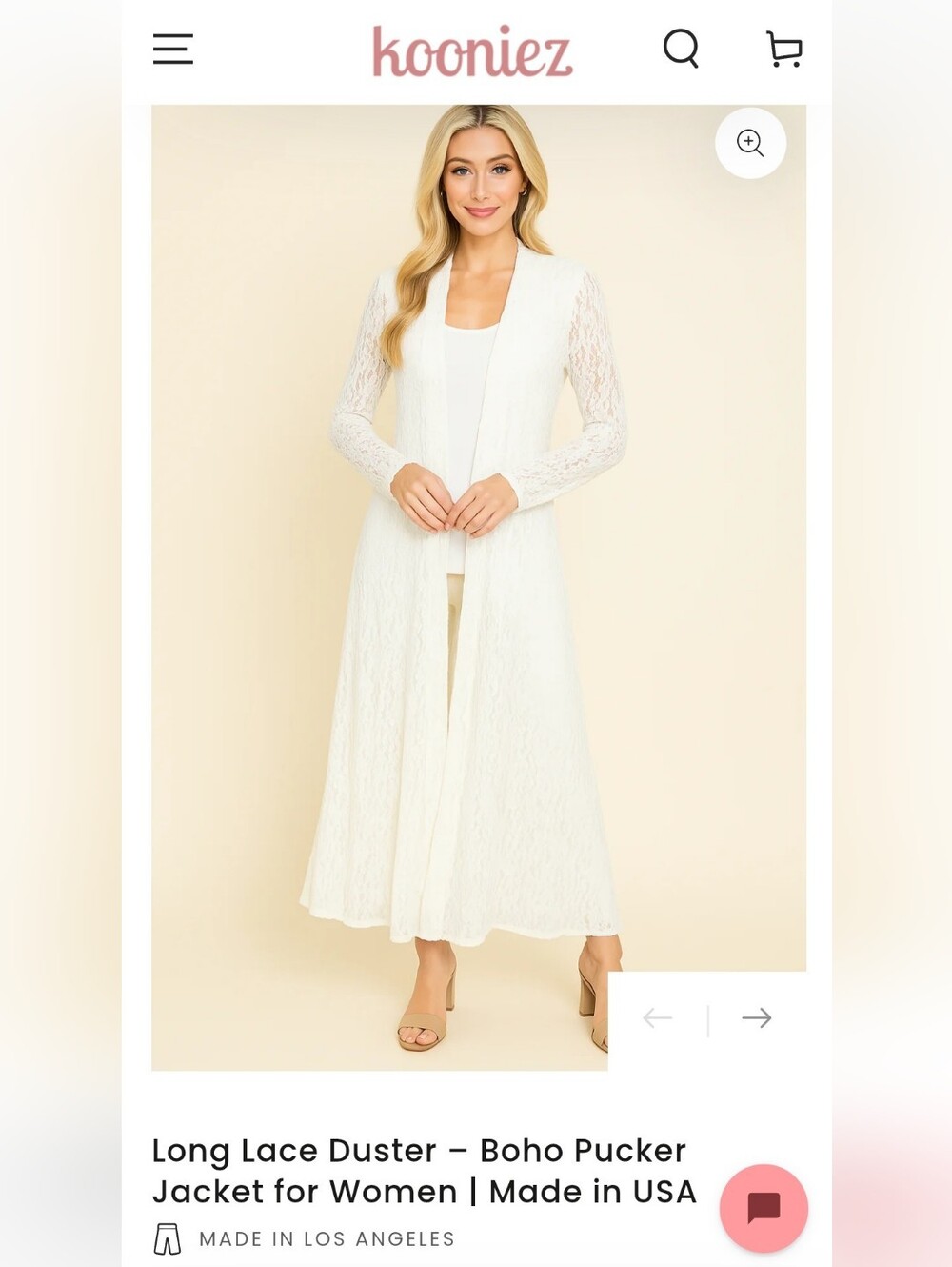 ISABELPALUCCI IVORY LACE DUSTER  S/M